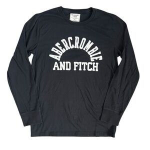 Abercrombie & Fitch Y2K Black Long Sleeve Logo Tee Early 2000s Vibe